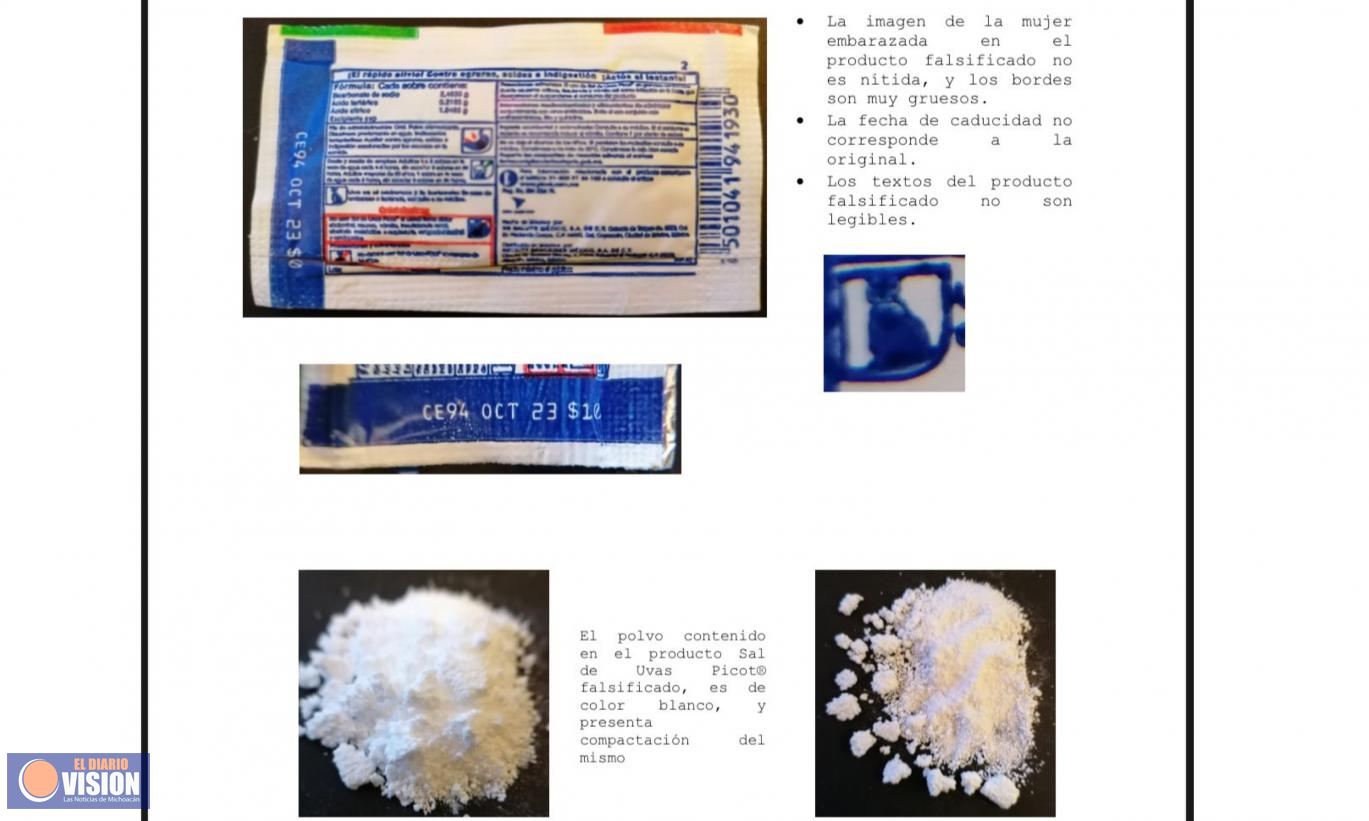 Alerta sanitaria por falsificación de tres lotes de sal de uvas Picot