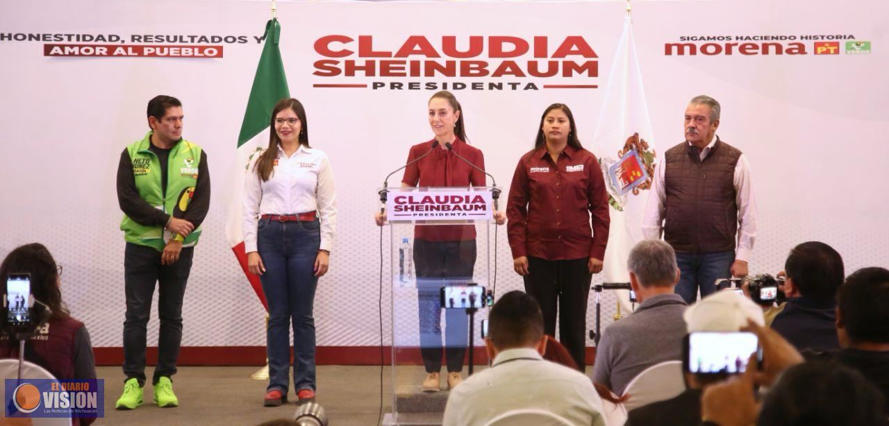 Claudia Sheinbaum, reitera su apoyo a los migrantes michoacanos