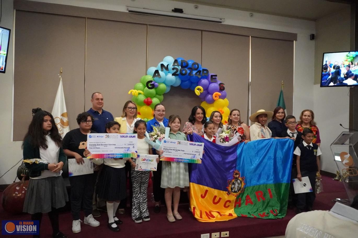 Premia CEDH a Ganadores del Concurso Infantil "La.Paz es el Camino, alto a la violencia"