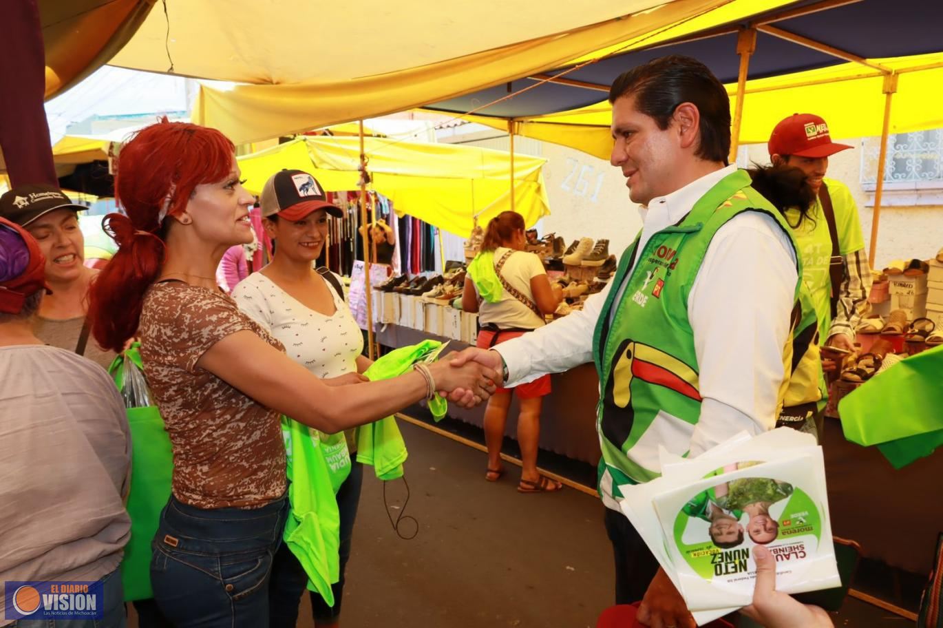 Seguridad y respaldo a tianguis de Morelia, para impulsar economía local: “Neto” Núñez