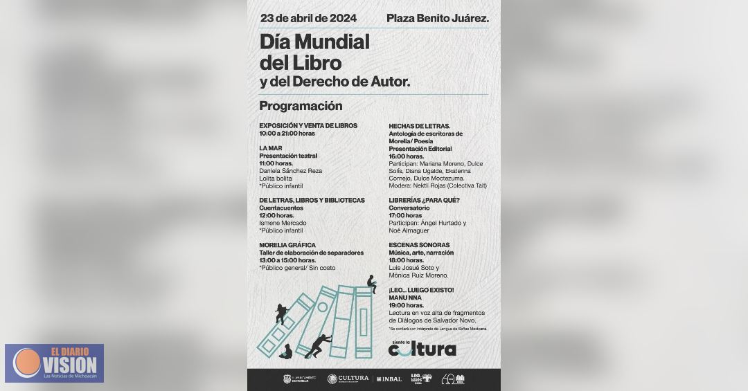 Morelia invita a celebrar el Día Mundial del Libro y Derecho de Autor