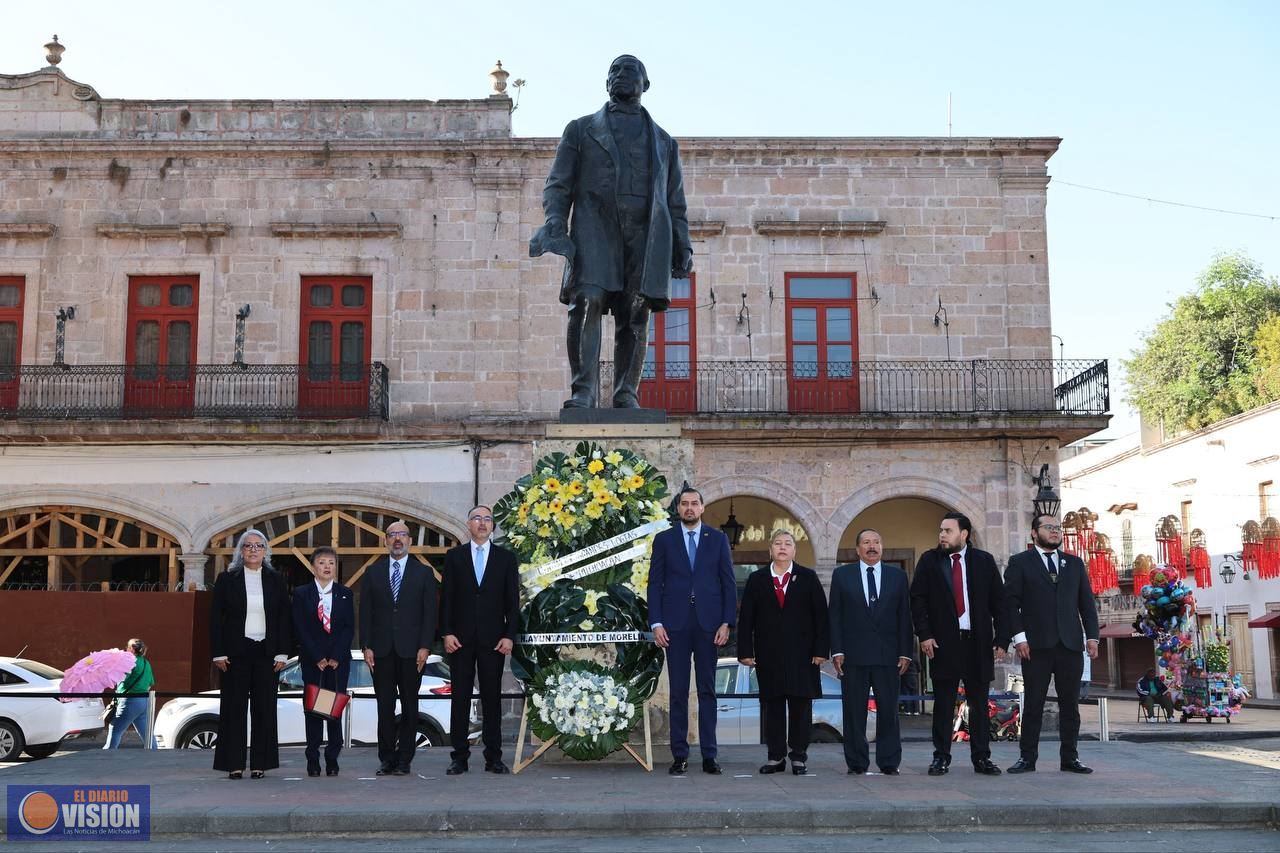 Ayuntamiento de Morelia conmemora CCXX Aniversario del Natalicio de Benito Juárez
