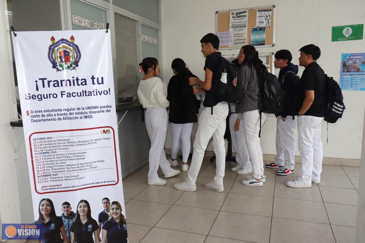UMSNH convoca a la comunidad estudiantil a tramitar su seguro facultativo