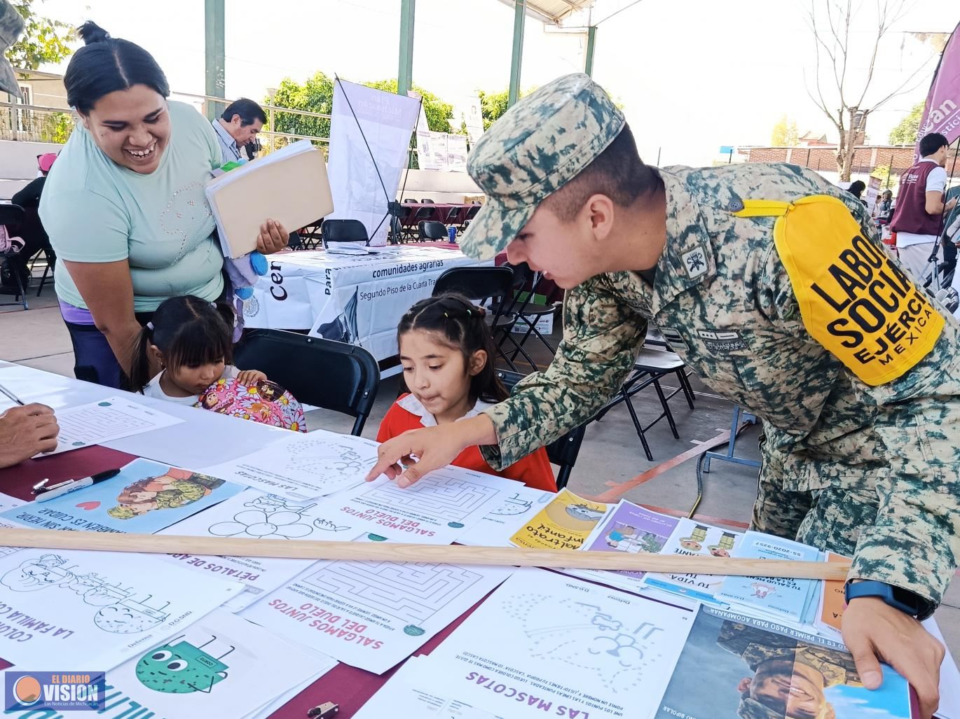 Ejército Mexicano y Guardia Nacional realizan actividades de Labor Social en Uruapan.