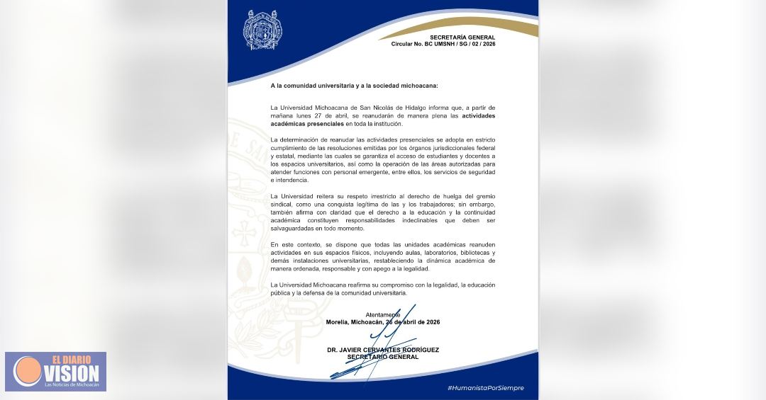 Es oficial, clases en la Universidad Michoacana 