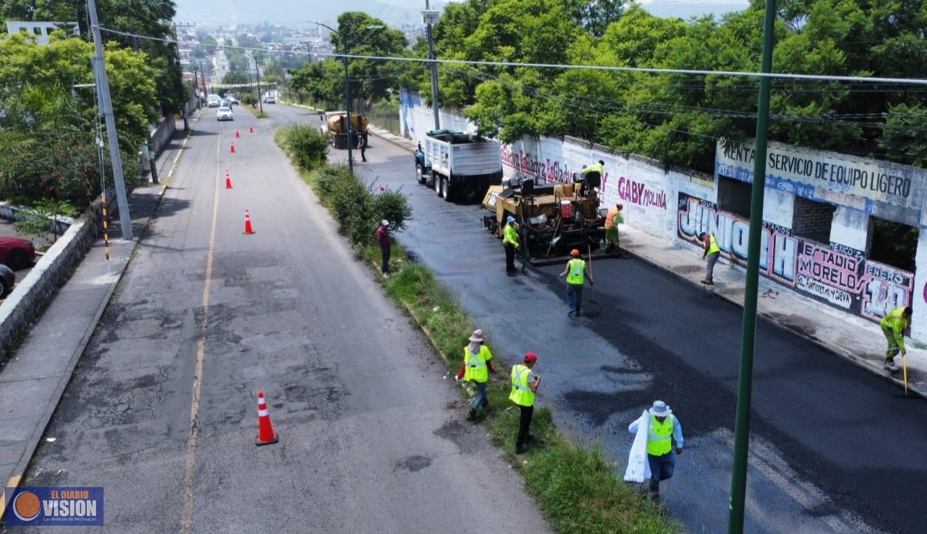 Reencarpetamiento de calle Raza Maya mejora la movilidad en la zona norte de Morelia