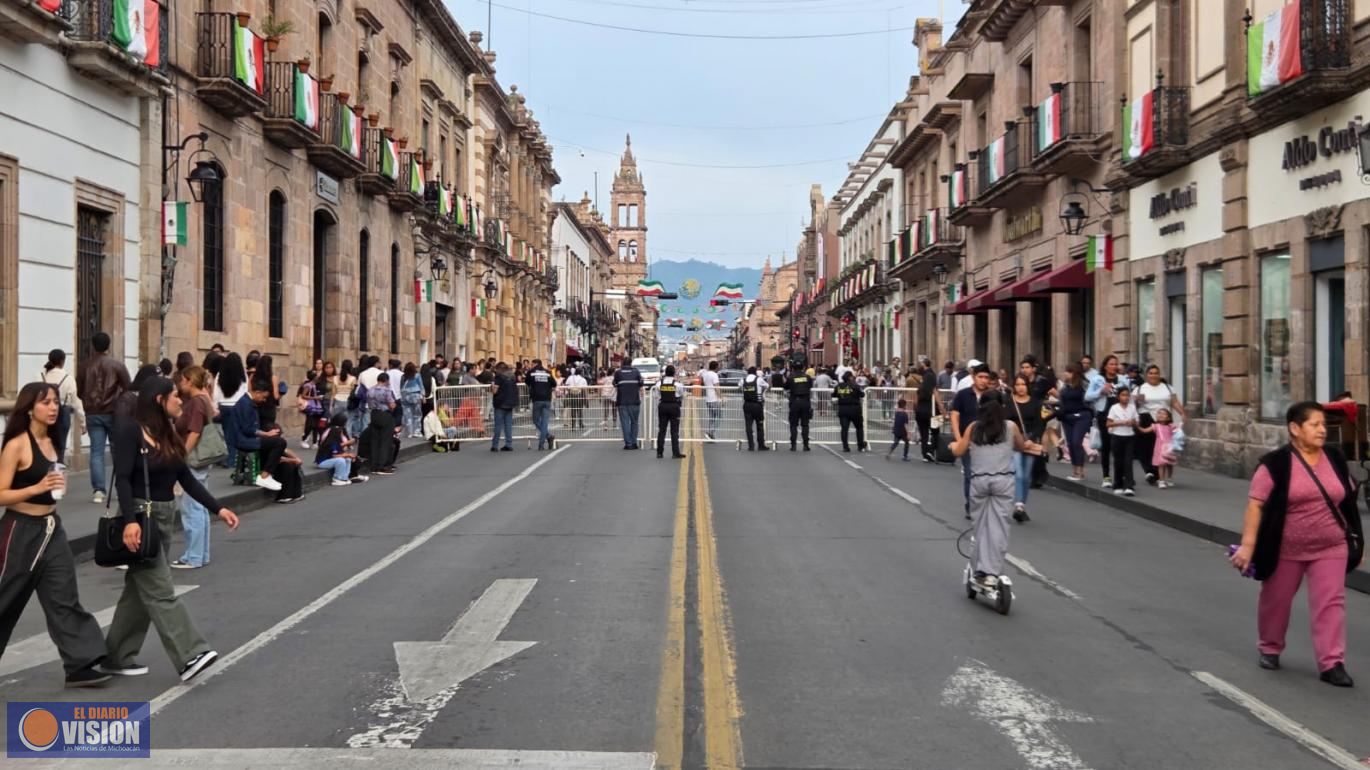 Gobierno de Morelia mantiene dispositivo de orden en el Centro Histórico