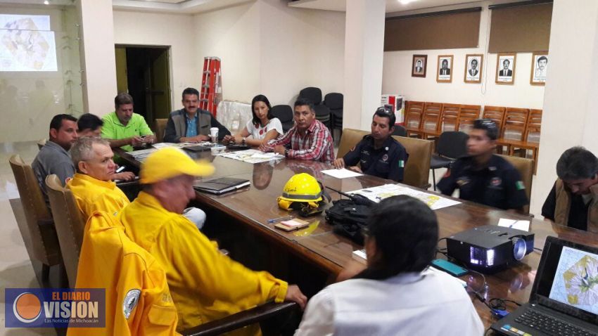 Instalan Grupo Técnico Operativo para combatir el incendio forestal en Pico de Tancitaro 