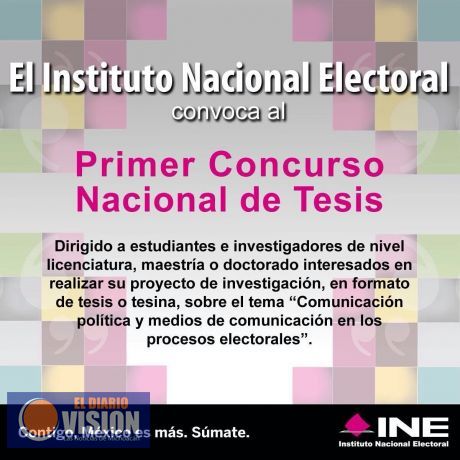 Última semana para participar en Primer Concurso Nacional de Tesis del Instituto Nacional Electoral