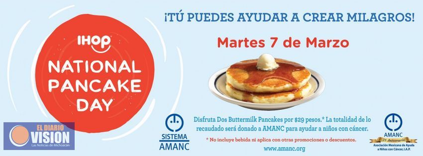 IHOP convoca a la sociedad a sumarse en la lucha contra el cáncer infantil en día National Pancakes