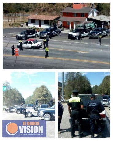 Policía Michoacán y del Edomex refuerzan operativo de seguridad