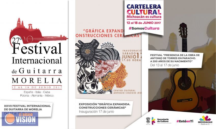 Cartelera Cultural del 12 al 18 de junio 2017