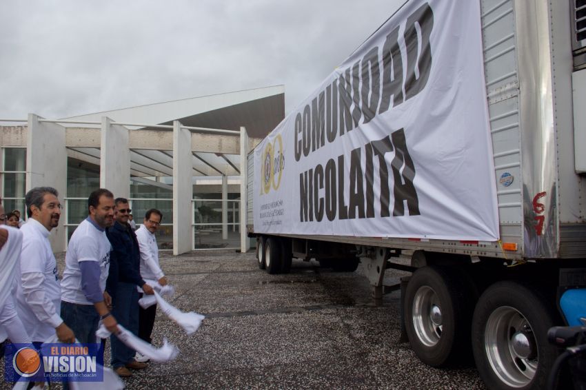 Rumbo a Morelos y Puebla, 30 toneladas de ayuda humanitaria de los michoacanos