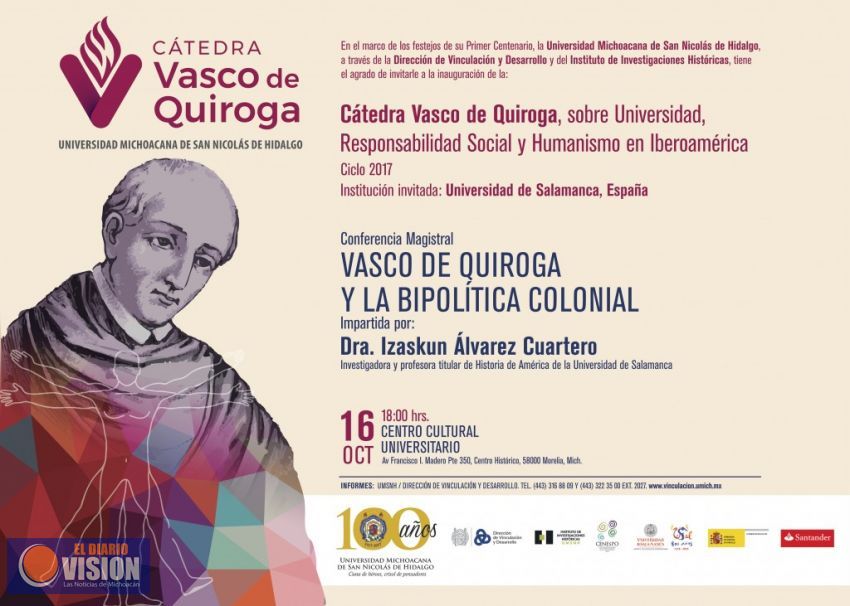 Se inaugura Cátedra Vasco de Quiroga en la UMSNH