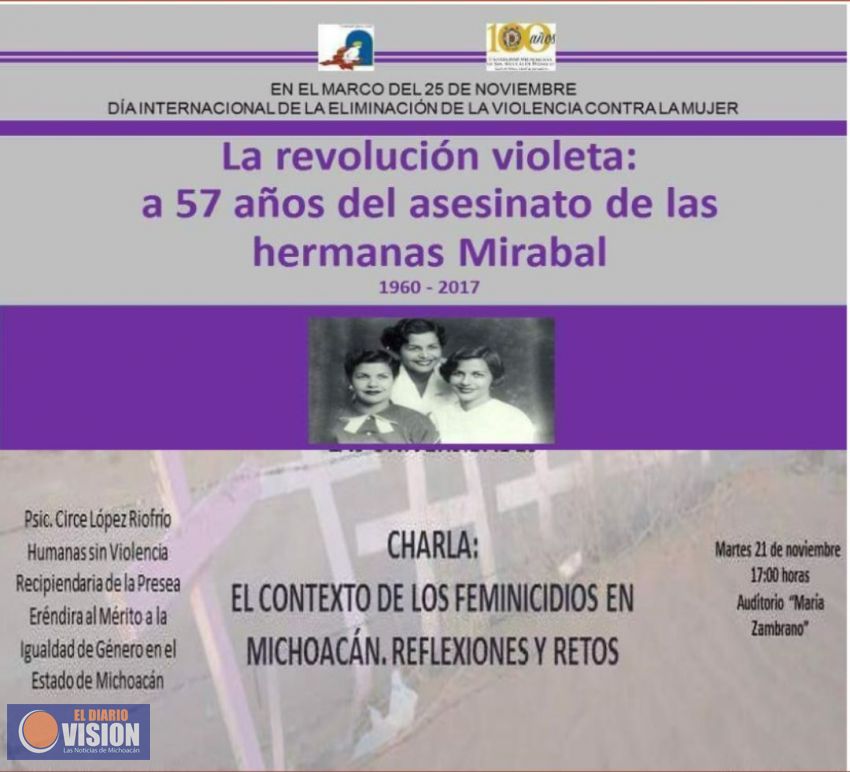 Facultad de Filosofía analizará contexto de feminicidios en Michoacán