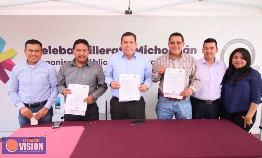Firman convenio de colaboración Telebachillerato Michoacán  y  SUTTEBAM