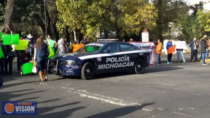 Vigila Policía Michoacán manifestaciones en Morelia