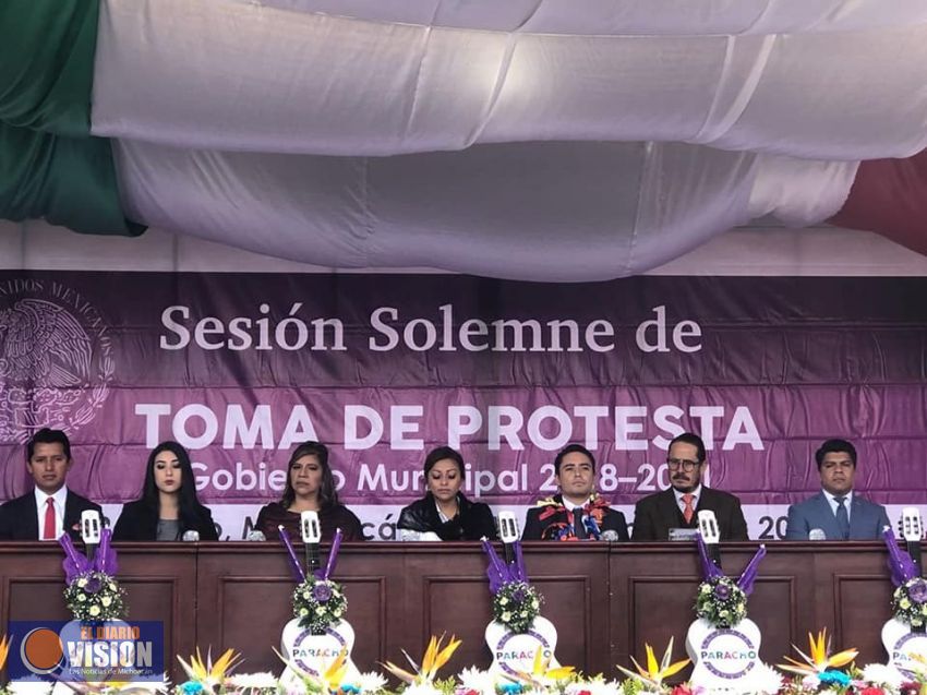 Jose Manuel Caballero Estrada, toma protesta como Presidente de Paracho