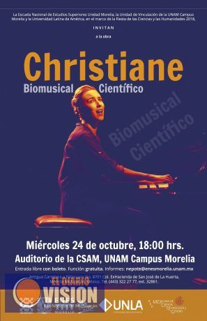 Christiane, bio-musical científico se presentará por única ocasión en Morelia