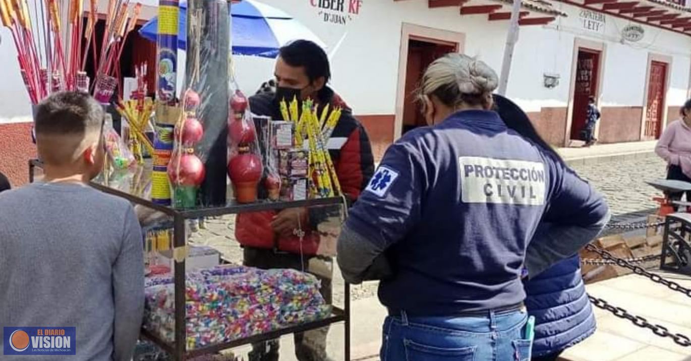 Ayuntamiento de Salvador Escalante, realiza operativos en expendios de pirotécnia 