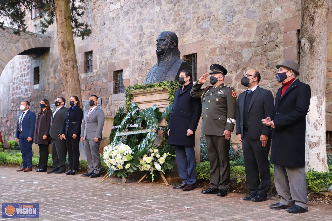 Ayuntamiento de Morelia rinde honores a Morelos por 206 Aniversario Luctuoso