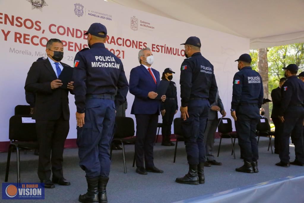 Reconoce Bedolla labor operativa e institucional de la Policía Michoacán