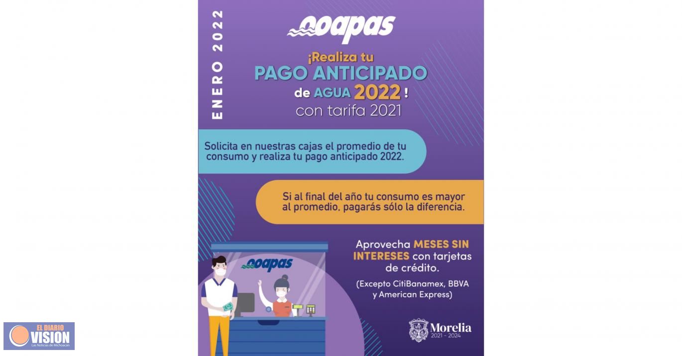 OOAPAS extiende el Programa de Pago Anticipado todo enero