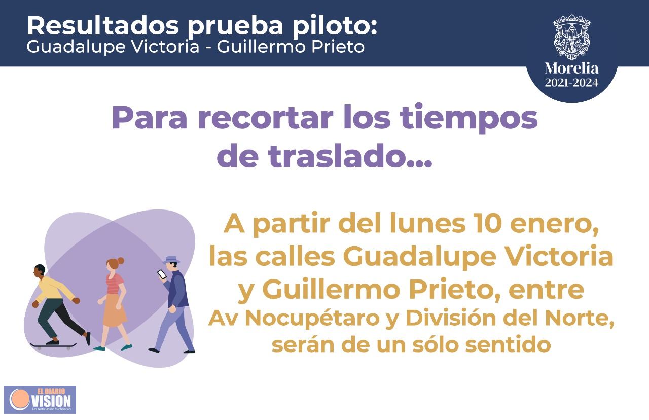 Modificarán sentido de vialidades Guadalupe Victoria y Guillermo Prieto