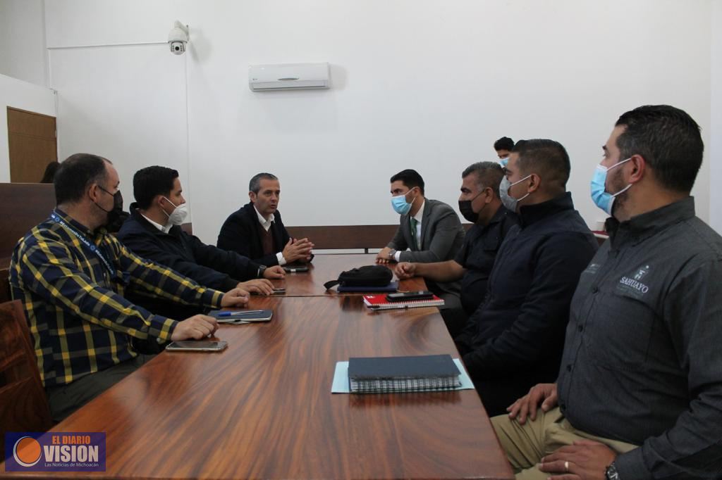 Morelia comparte innovación en seguridad con presidente de Sahuayo