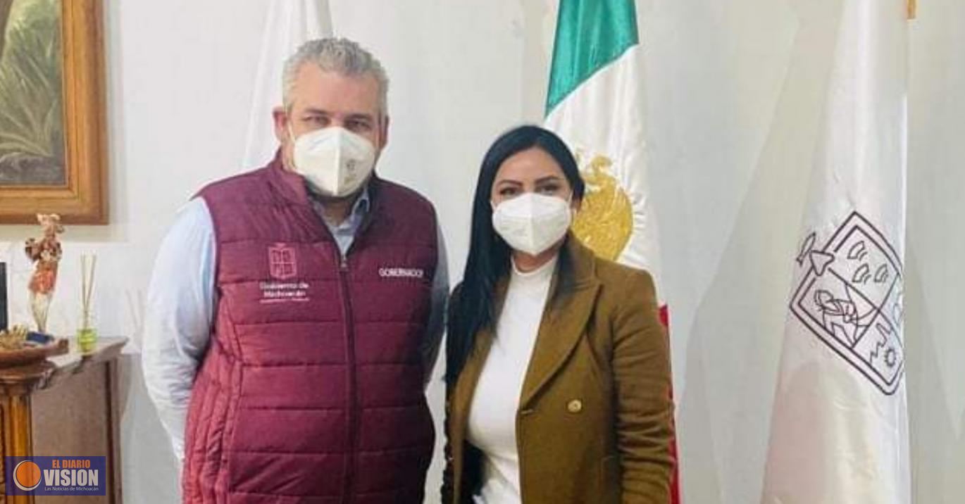 Alfredo Ramírez y Araceli Saucedo, acuerdan impulsar el turismo en Salvador Escalante 