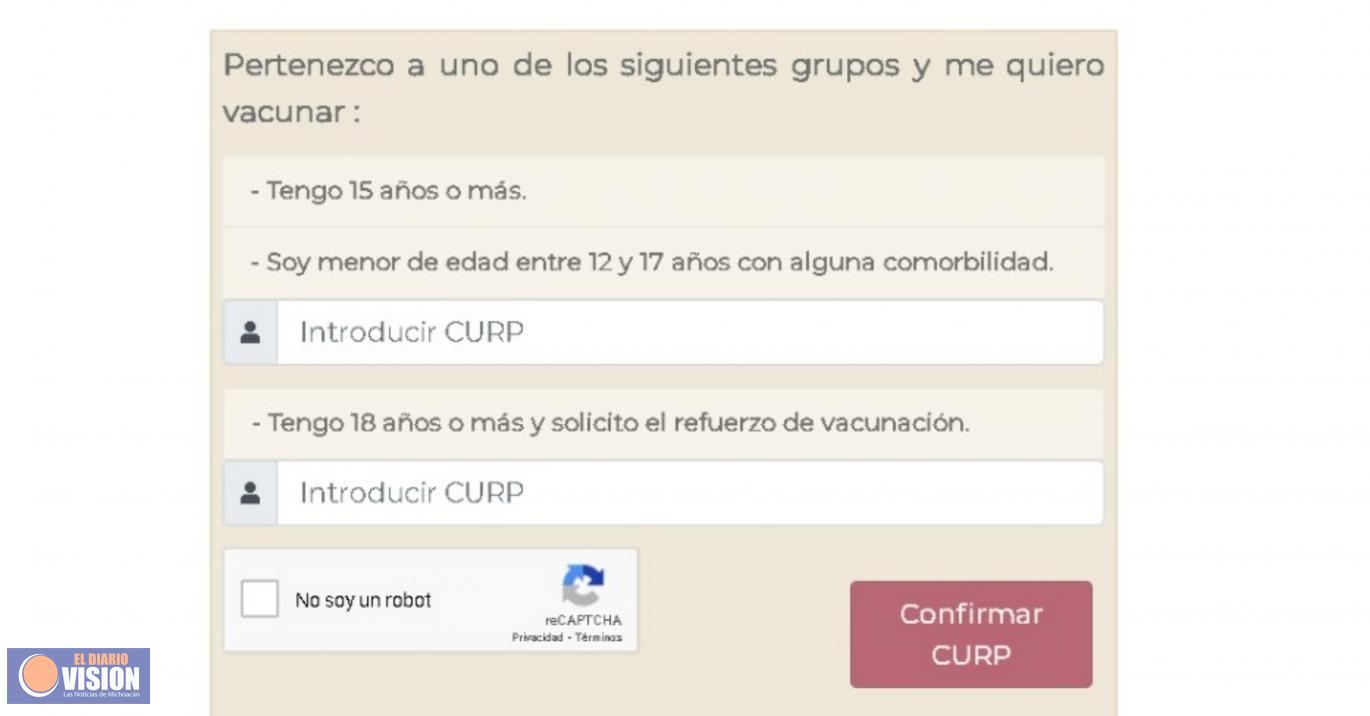 Habilitada, plataforma de refuerzo COVID-19 para población de 18 a 29 años