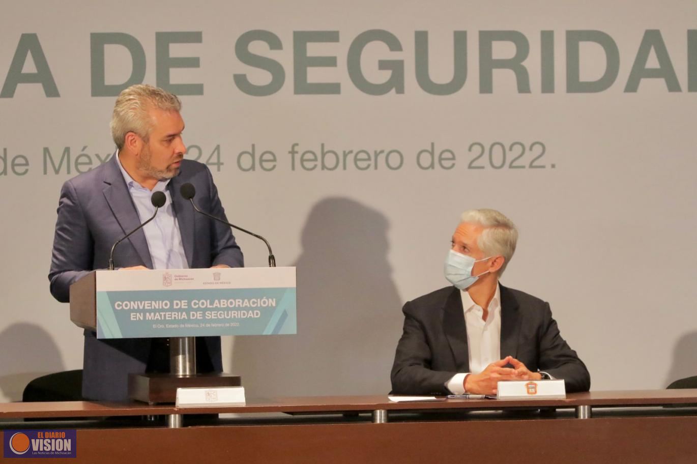 Gobiernos de Michoacán y Estado de México acuerdan estrategia conjunta de seguridad