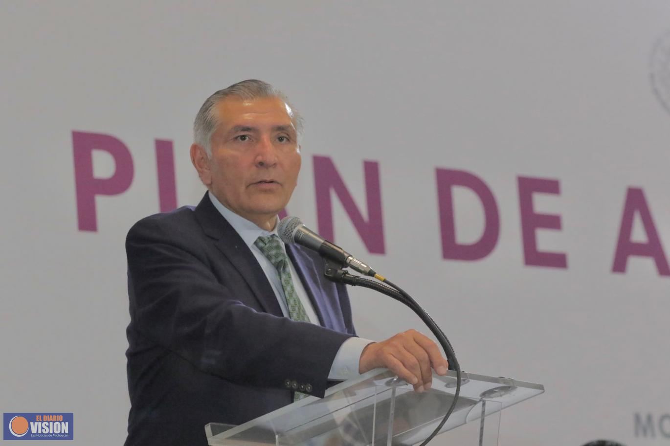 Gobierno de México ratifica respaldo a Michoacán; el Plan de Apoyo continúa