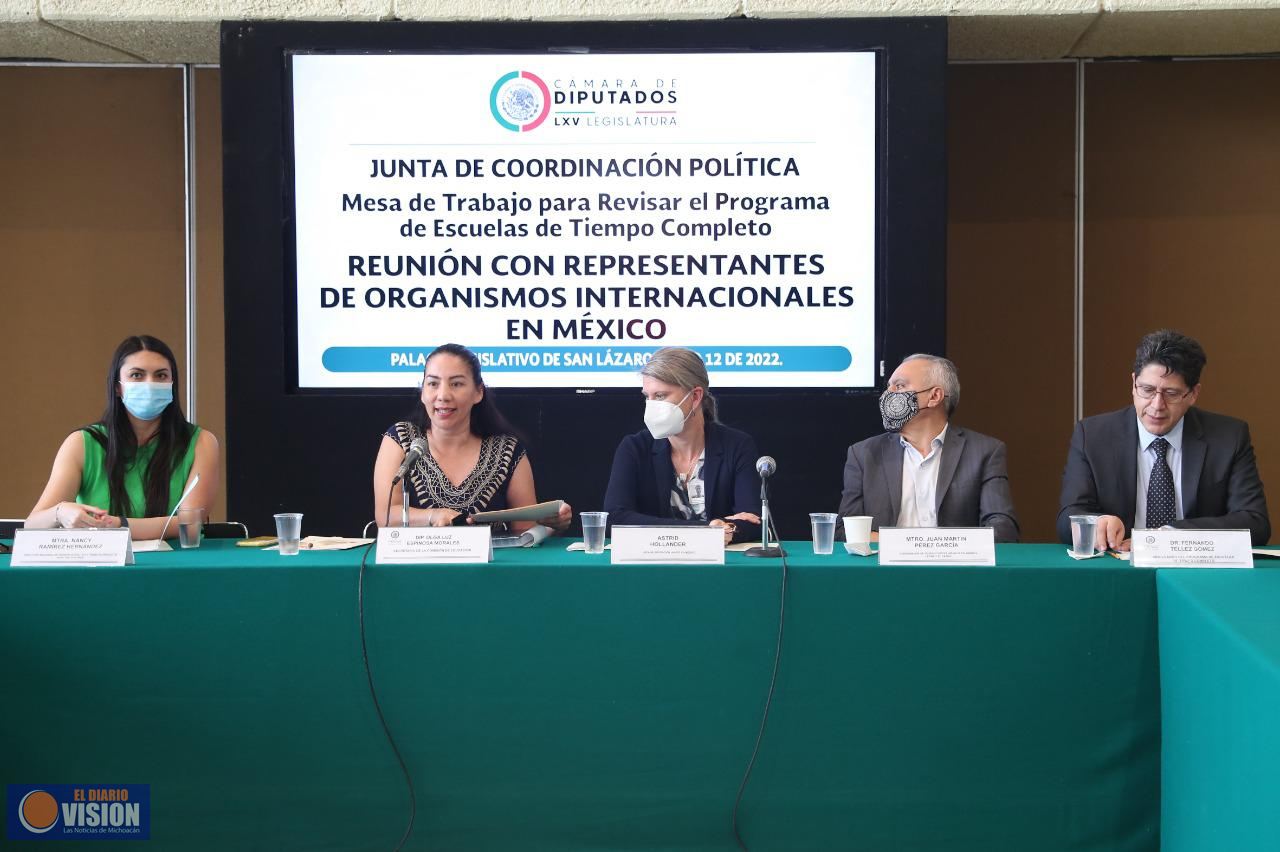 Organismos internacionales hacen recomendaciones sobre el Programa Escuelas de Tiempo Completo