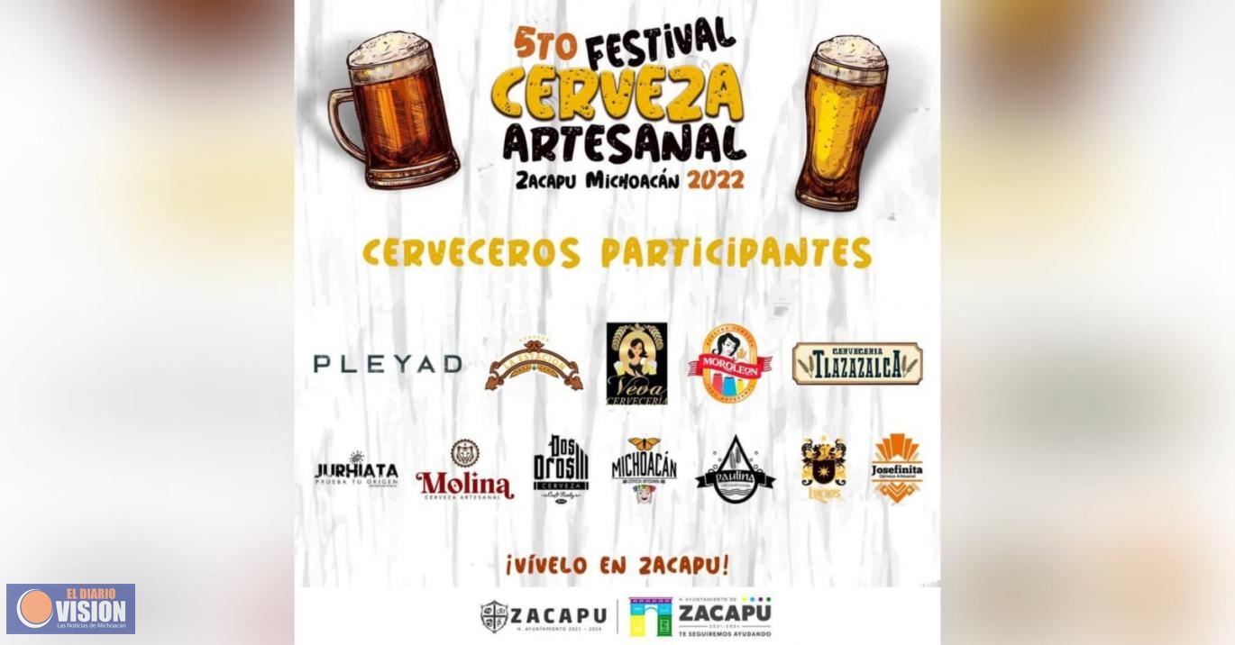 Hoy domingo, continúa el 5.ª Festival de la Cerveza Artesanal Zacapu 2022