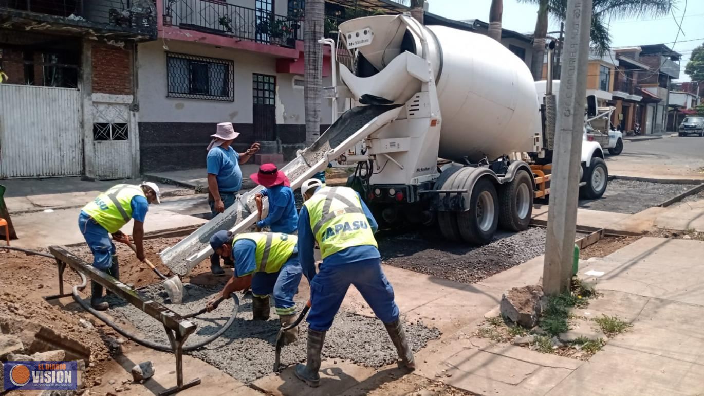 Rehabilita la Capasu concreto hidráulico en la colonia La Magdalena
