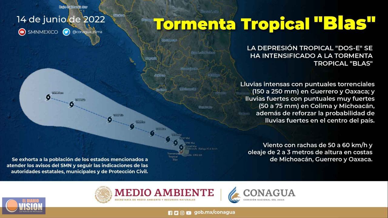 En alerta PC Estatal ante el paso de la Tormenta Tropical “Blas”