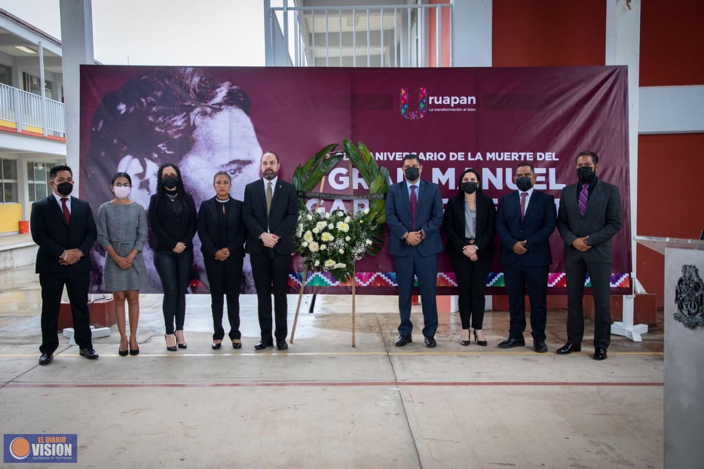 Gobierno municipal conmemora CLVII aniversario luctuoso de Manuel García Pueblita