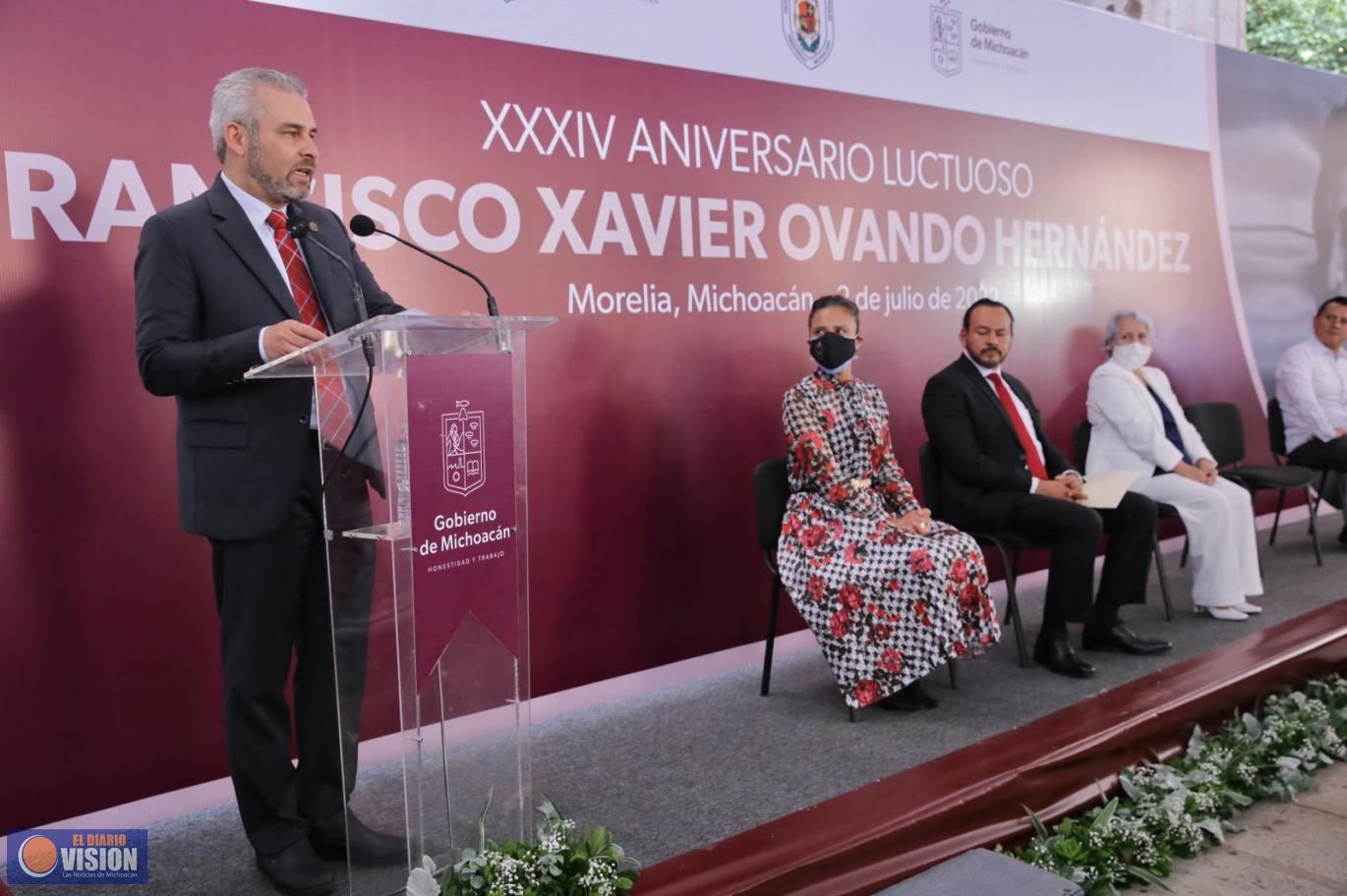 Conmemora Bedolla aniversario Luctuoso de Francisco Xavier Ovando