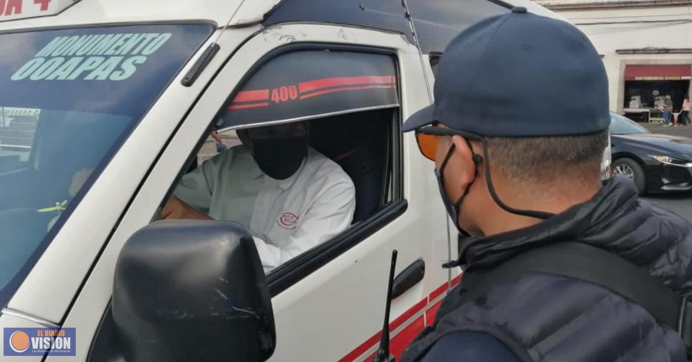 Reactivan Coepris y Cocotra operativos sanitarios en unidades del transporte público
