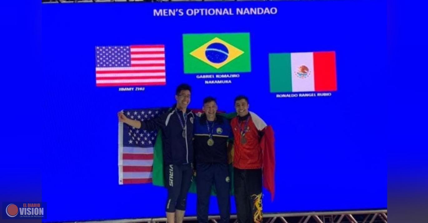 Conquista moreliano Ronaldo Rangel presea de Bronce en el Campeonato Panamericano de Wushu