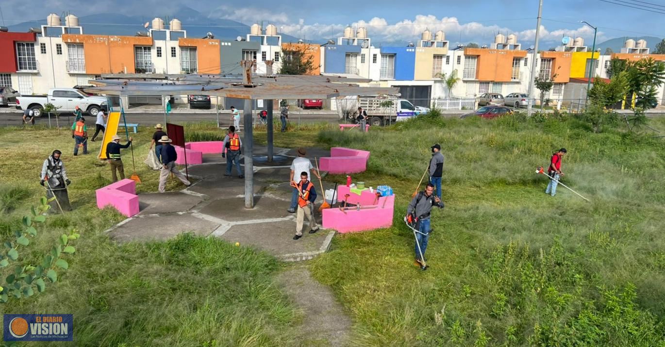 Con limpieza y renovación de más espacios públicos, Morelia brilla