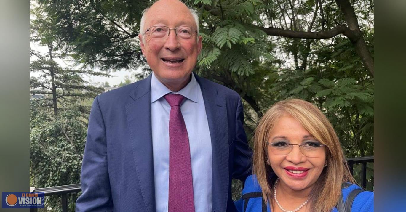 Elvia Yolanda Torres Cosio se reunió con el Embajador de Estados Unidos en México, Ken Salazar