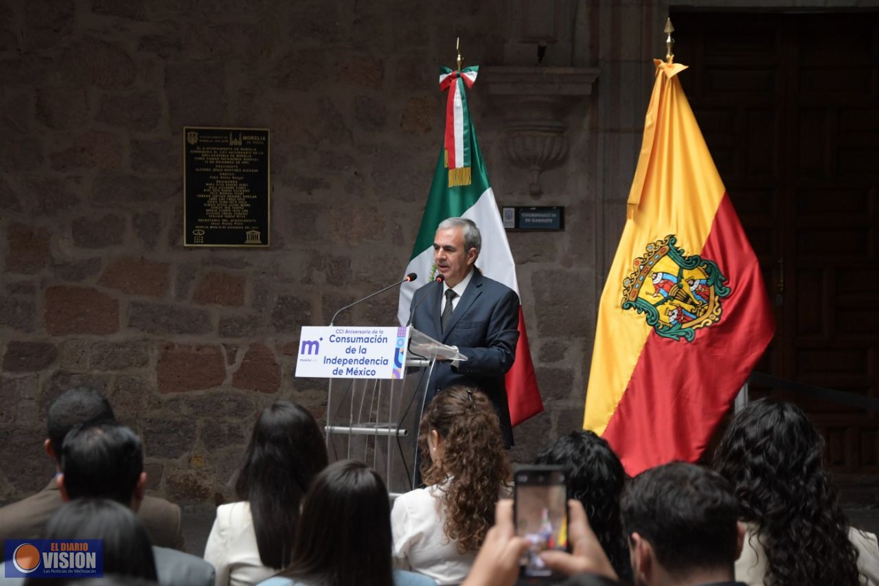 Conmemora Ayuntamiento de Morelia Aniversario de la Consumación de la Independencia