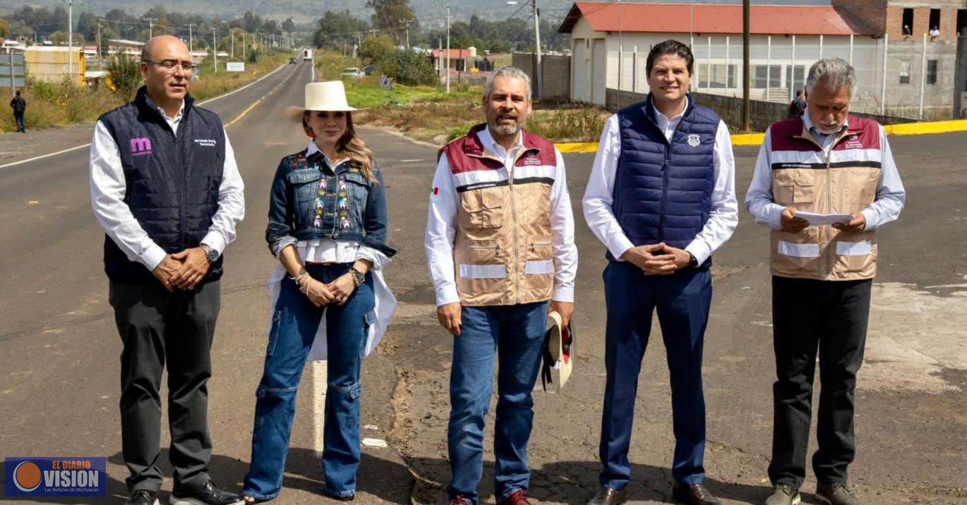 Samanta Flores inaugura rehabilitación de tramo carretero, un beneficio aprobado por el Congreso