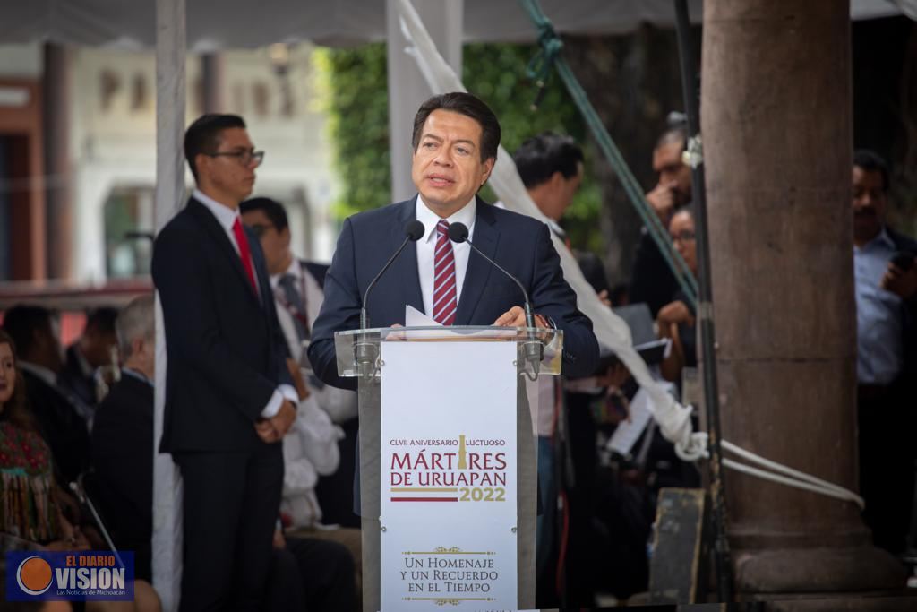 Uruapan y Michoacán son buenos ejemplos de gobiernos de la 4T: Mario Delgado 