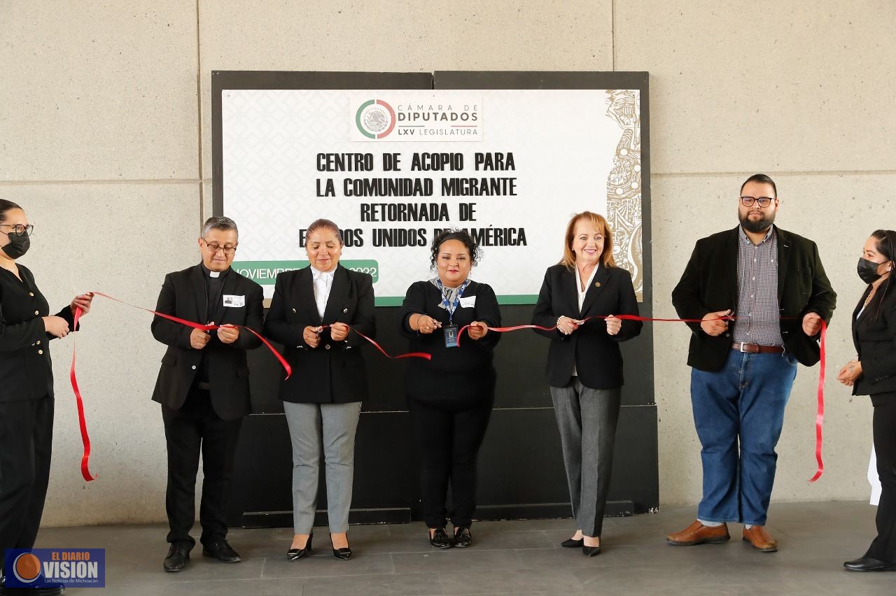Instalan en Cámara de Diputados centro de acopio para comunidad migrante venezolana retornada de EUA