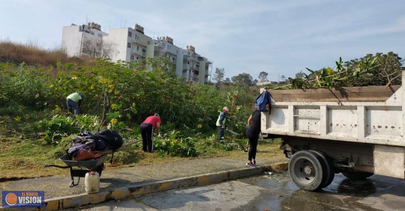 Continúan jornadas de rescate de áreas verdes en Morelia