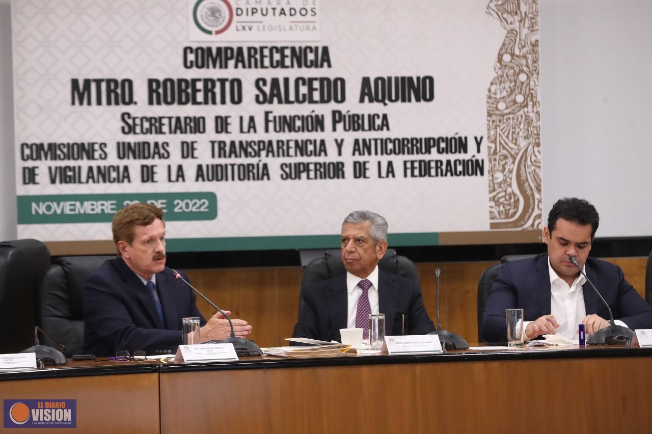 Comparece ante comisiones unidas el secretario de la Función Pública, Roberto Salcedo Aquino