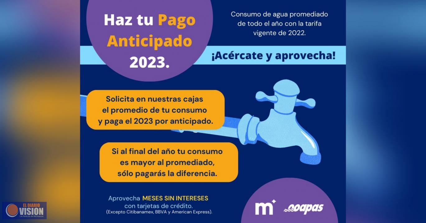 OOAPAS extiende el Programa de Pago Anticipado todo enero